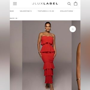 JLUX LABEL RED CASA BLANCA RUFFLE DRESS